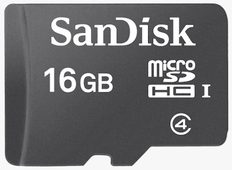 Tarjeta de Memoria Sandisk Micro SD 16 GB.