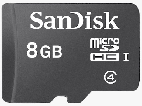 Tarjeta de Memoria Sandisk Micro SD 8 GB.